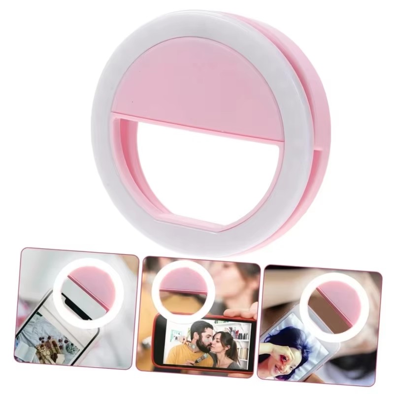 Photography Lighting Effects - 1～4個 LEDセルフィーリングライト 携帯電話用三段階調光ライト USB充電式 ポータブルビューティーフラッシュ フォトビューティーライト