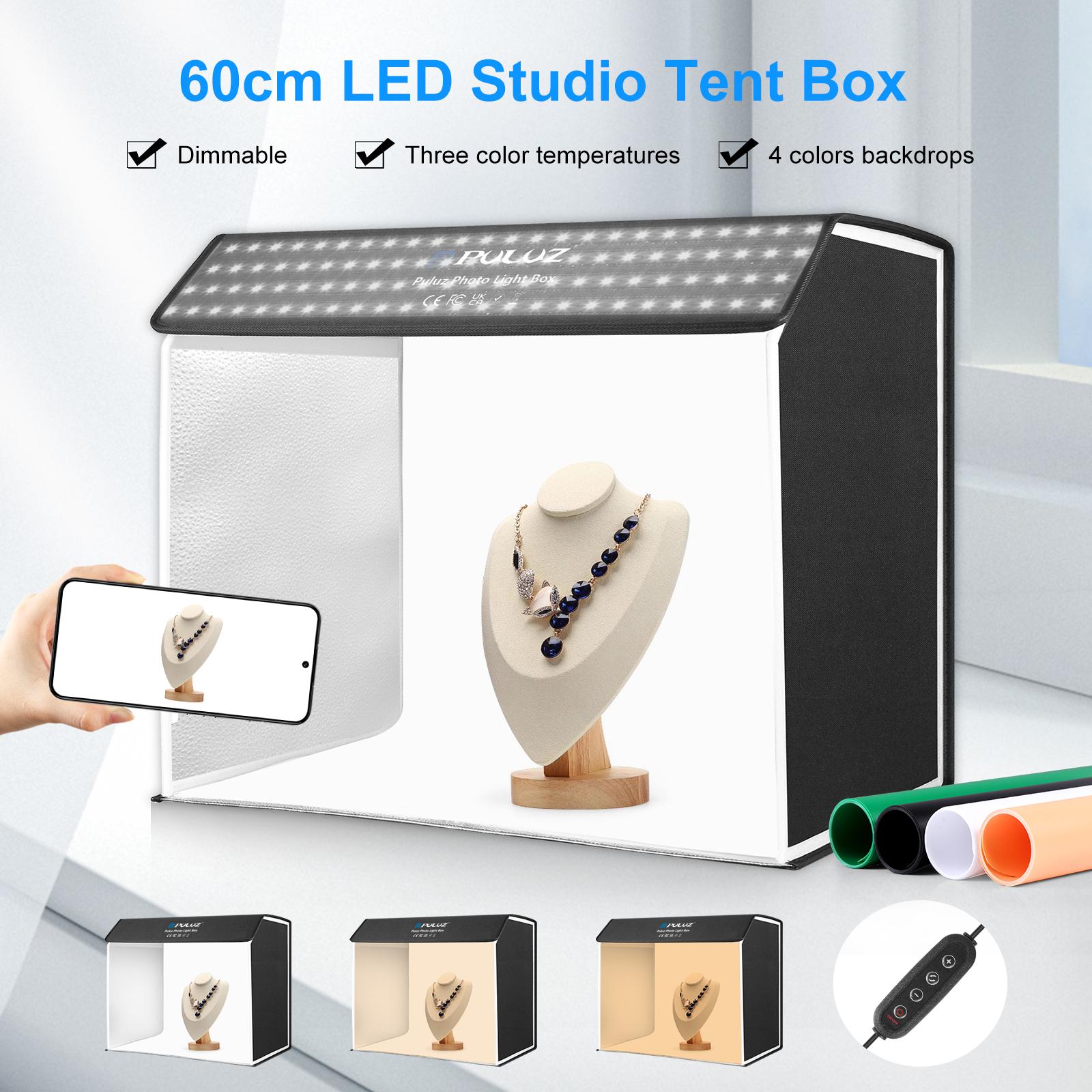 Photography Lighting And Backdrop Kits - PULUZ 60 × 40 センチメートルフォトスタジオライトボックスポータブル立方体写真スタジオテントキット 4
