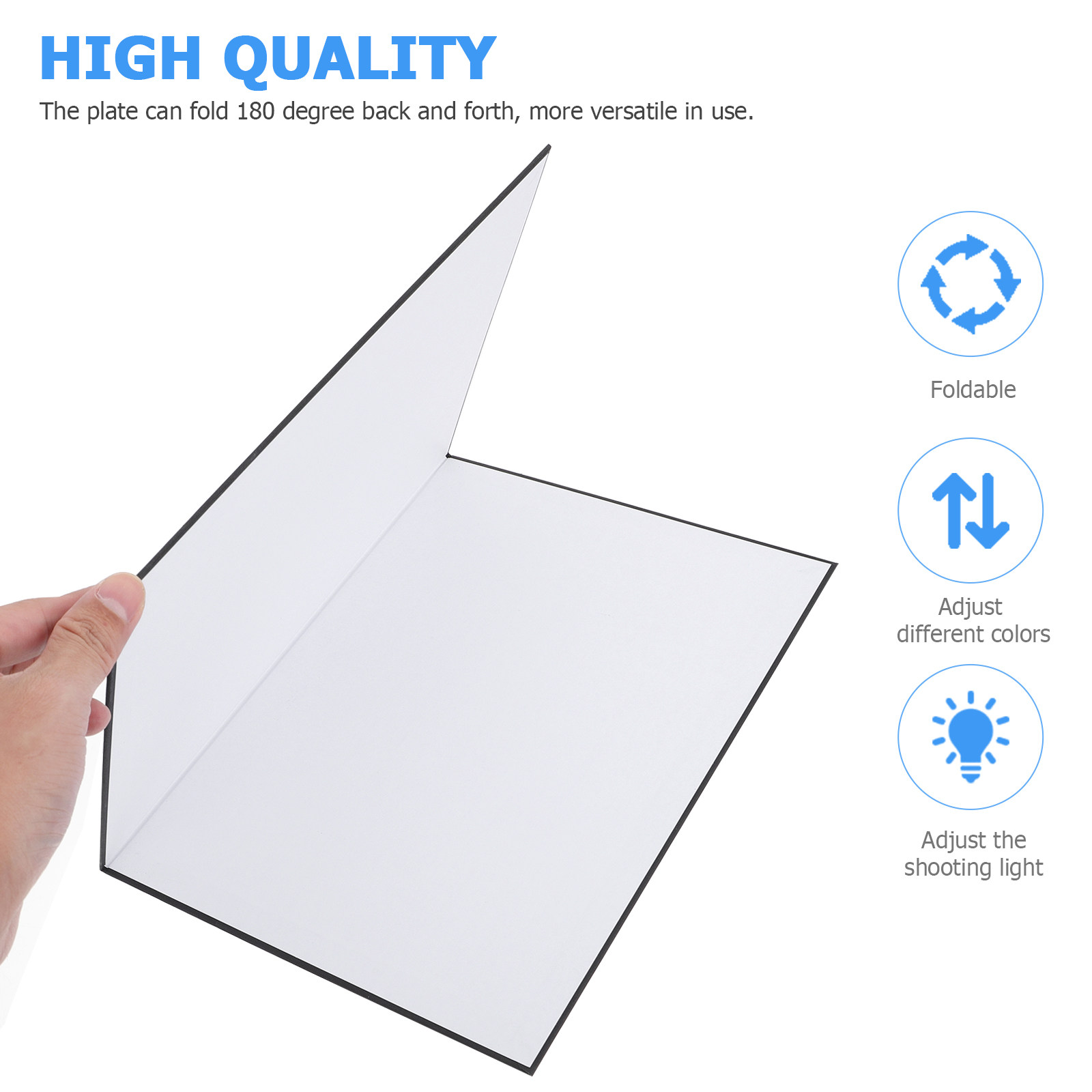 Photography Lighting Diffuser - 折りたたみ式A4写真用反射板、黒白シルバーの面、静物、ジュエリー、化粧品の写真照明ディフューザー用