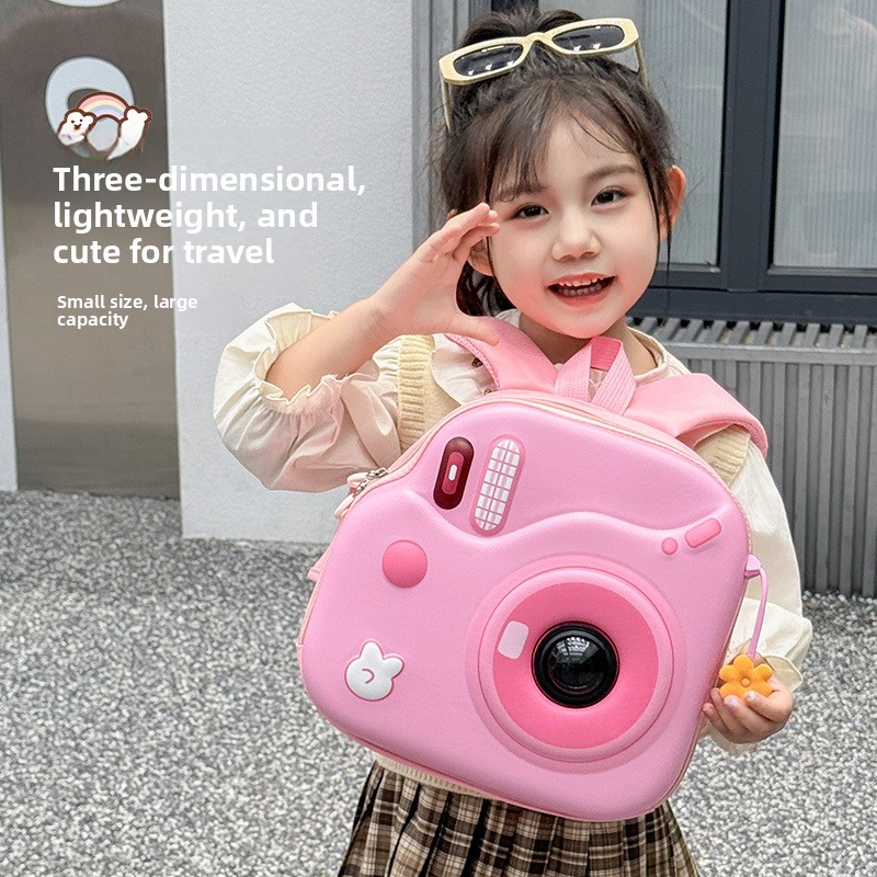 Photography Lighting Effects - 2026年新作のかわいい子供用カメラバックパック、幼稚園バッグ、LED点滅ライト付き、卵殻デザインのおしゃれなトラベルバッグ