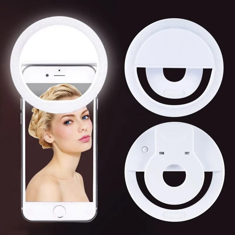 Stand Lighting Photography - USB充電式LEDリングライト,電話クリップ,写真,ビデオ,iPhone, Samsung, Xiaomi用