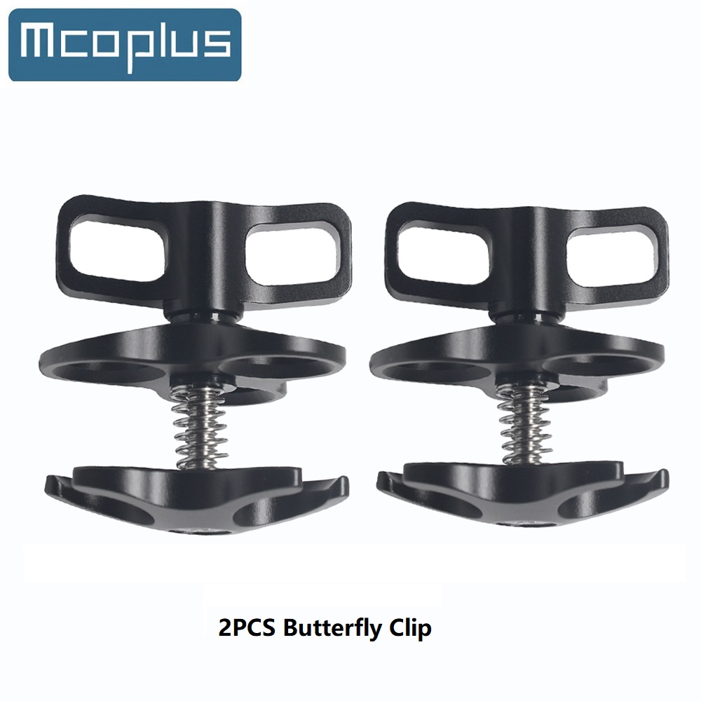 Photography Lighting Essentials - Mcoplus バタフライクリップ ダイビング必須アクセサリー ボールアームクランプ 3 つのカットアウトホール
