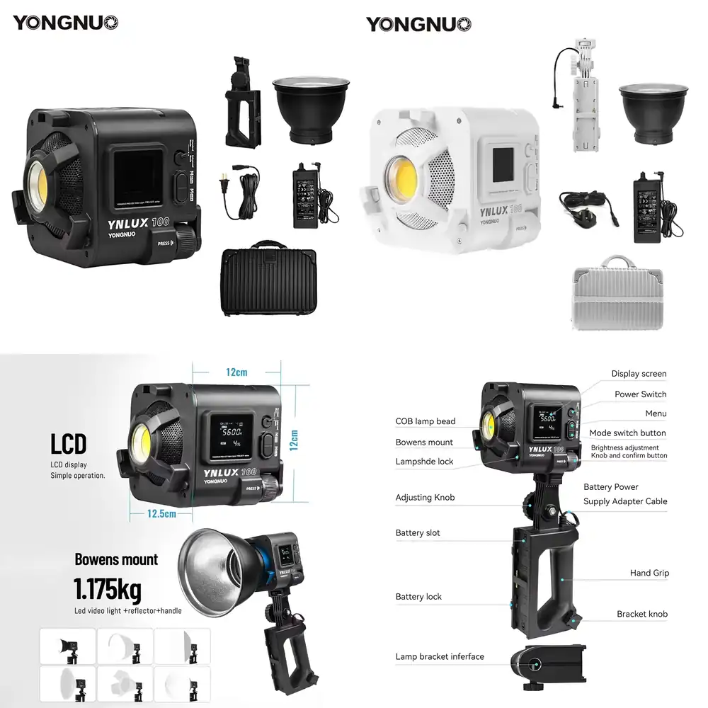 Photography Of Lighting - YONGNUO YNLUX100 100W 3200K-5600K コンパクトハンドヘルドLEDビデオCOB撮影用フィルライト（写真スタジオ用）