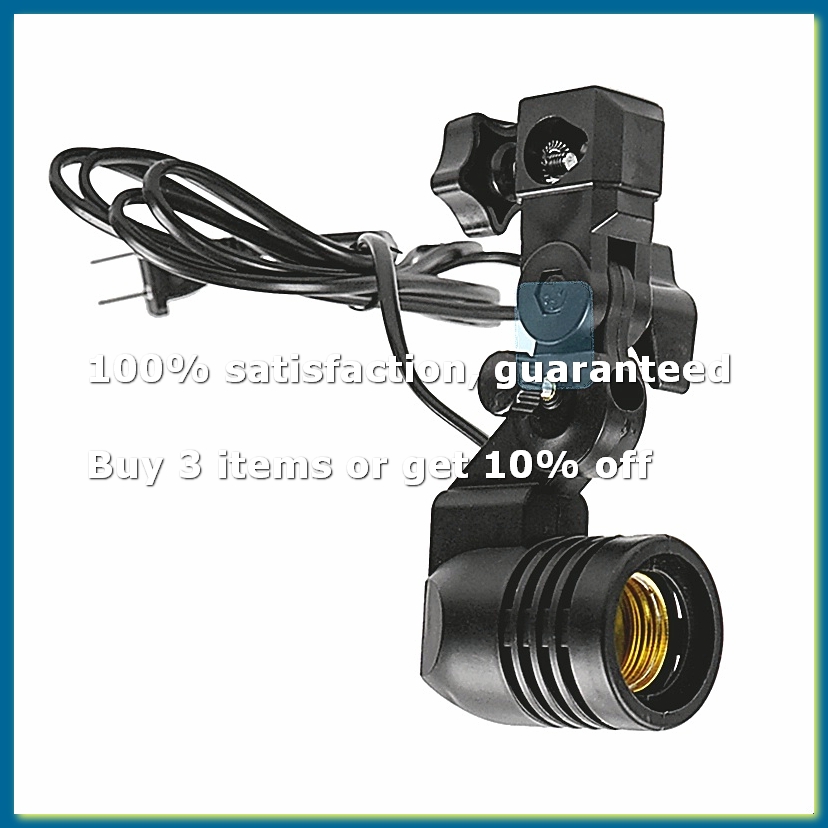 Photography Lighting Mount - ライトランプフォトスタジオ E27 AC ソケット写真撮影 1.8 メートルケーブルコード電球スタンド傘ホルダー付き電球マウント