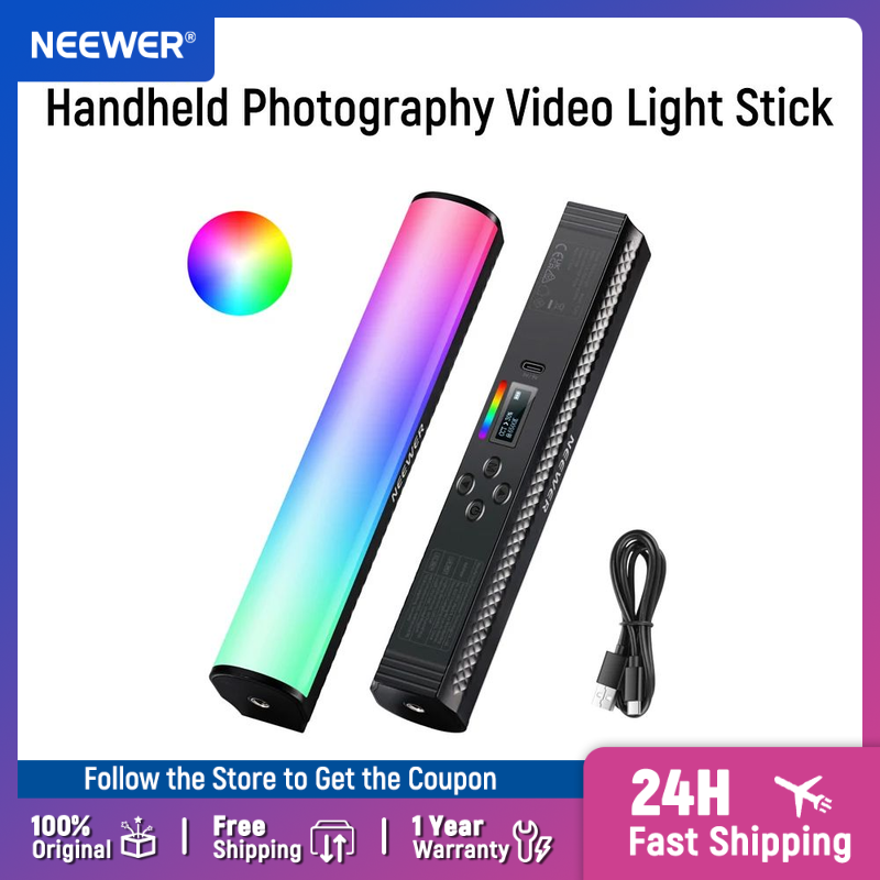 Torjim Rgb Photography Video Lighting - NEEWER RGBライトワンド、アプリ制御、マグネット式ハンドヘルド写真撮影ビデオライトスティック、調光可能、CRI95+フルカラーLEDチューブバー