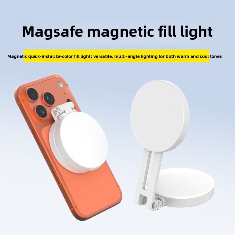 Photography Lighting Effects - MagSafe対応スマホ用LEDリングライト、ポータブルバイカラー調光式自撮りフィルライト、ライブ配信、Vlog、写真撮影用
