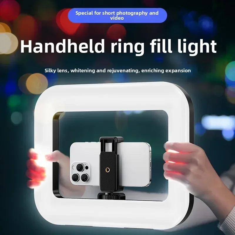 Stand Lighting Photography - ポータブルハンドヘルドリングLEDライト、新しいウサギケージ照明、モバイルライブ放送、自撮りライト装飾用写真撮影ランプ