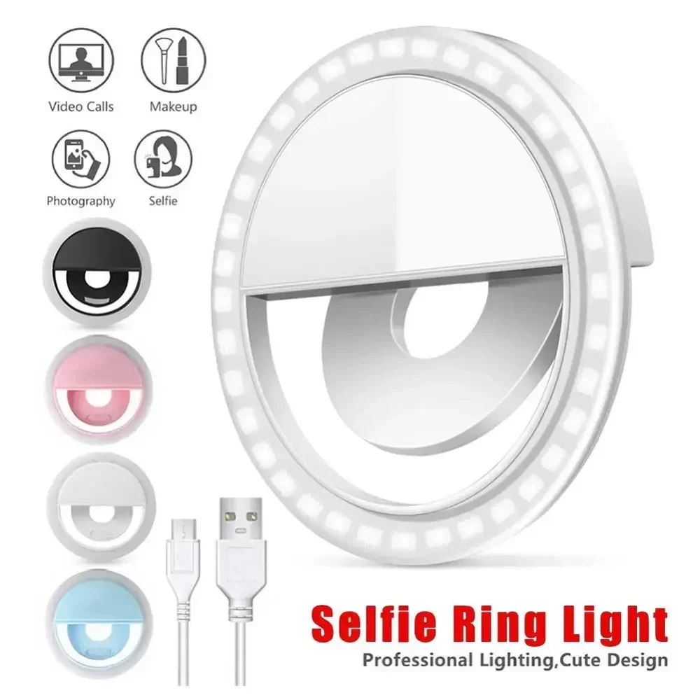 Stand Lighting Photography - LED Selfie リングライト携帯電話クリップオンランプポータブル USB 充電 LED