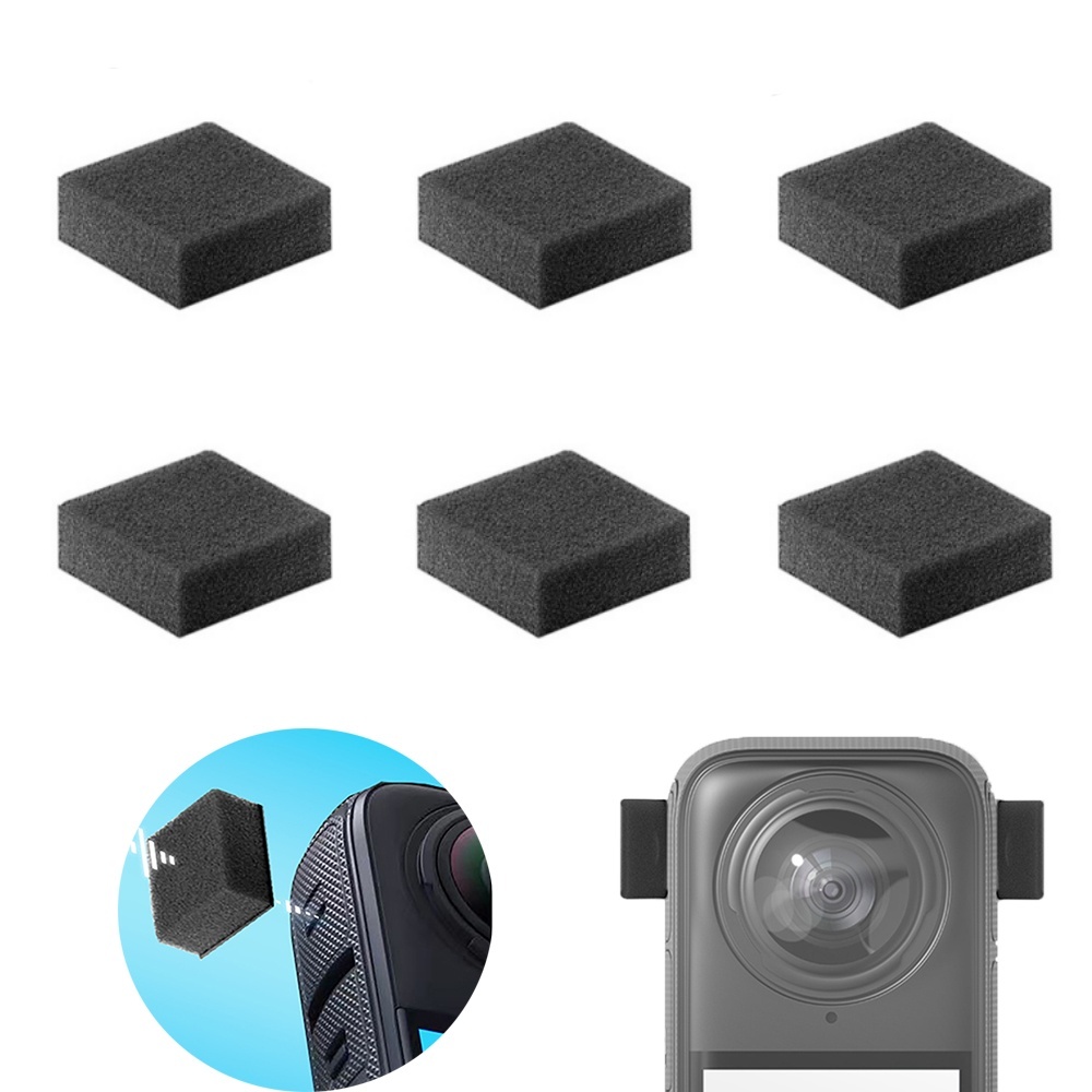 Insta360 Camera X3 - 6 個マイクフロントガラス Insta360 X4 X5 ノイズリダクションスポンジマフラーフロントガラス