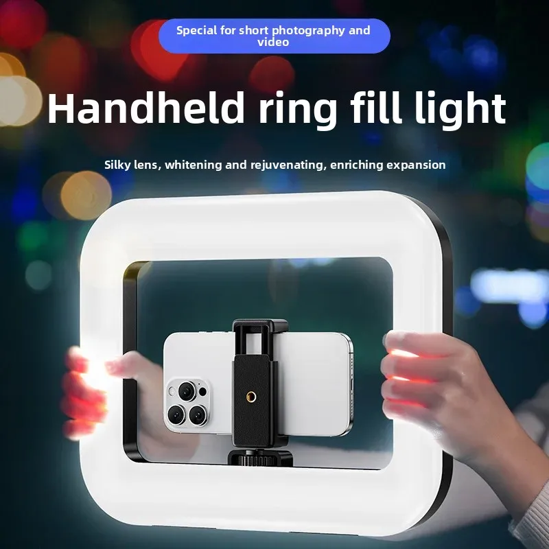 Photography Lighting Effects - ポータブルハンドヘルドリングLEDライト、新しいウサギケージ照明、モバイルライブ放送、自撮りライト装飾用写真撮影ランプ