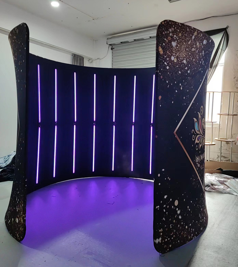 Photography Lighting And Backdrop Kits - 360フォトブースエンクロージャー、無料カスタムロゴ背景幕テント、LEDライト付き、360フォトブースマシン、パーティーイベント用