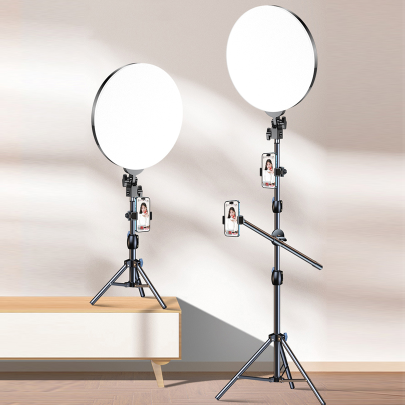Stand Lighting Photography - 10インチLED撮影用フィルライト三脚スタンドカメラ写真スタジオサークルセルフィーリングライトフォンランプビデオライト（携帯電話用）