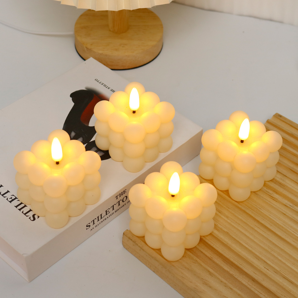 LEDキャンドルキューブ 結婚式、誕生日、クリスマスデコレー - Photography Of Lighting のレビューと価格