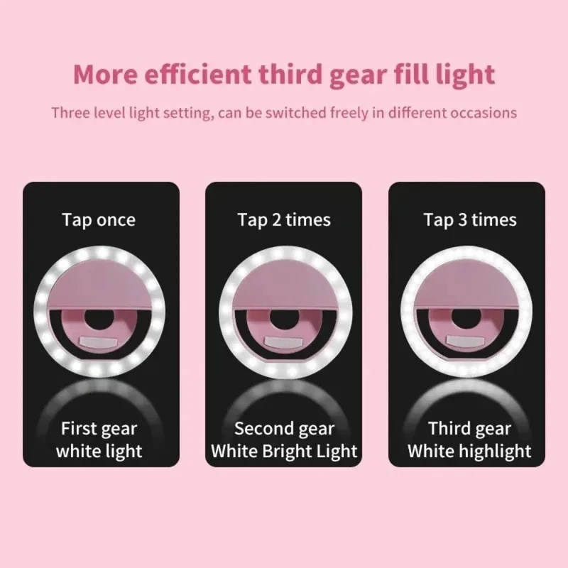 1～4個 LEDセルフィーリングライト 携帯電話用三段階調光 - Photography Lighting Effects のレビューと価格