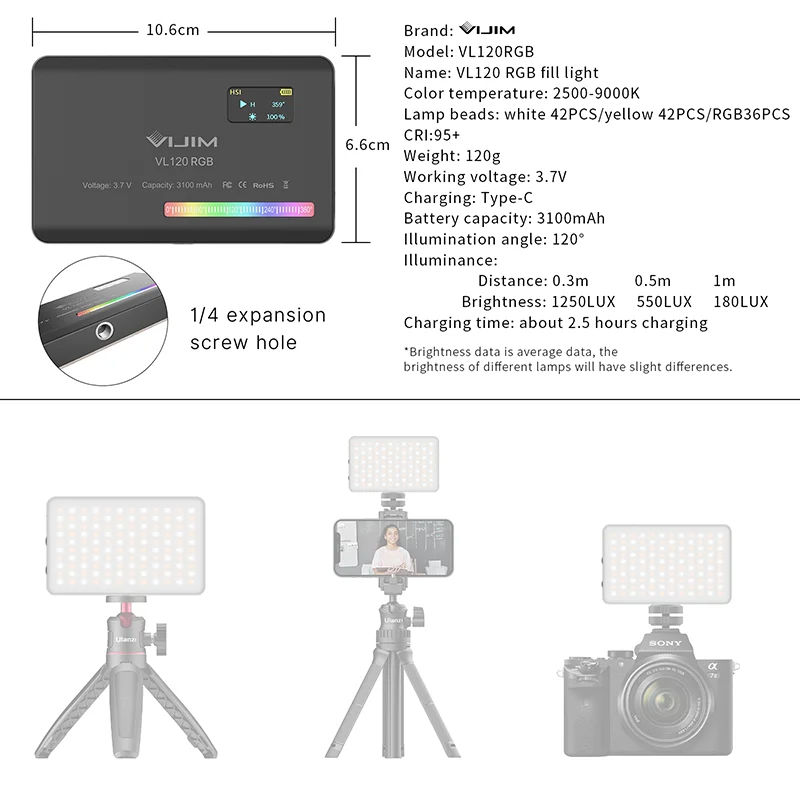 2026 New120 RGBポケットフィルライトカメラユニ - Photography Of Lighting のレビューと価格