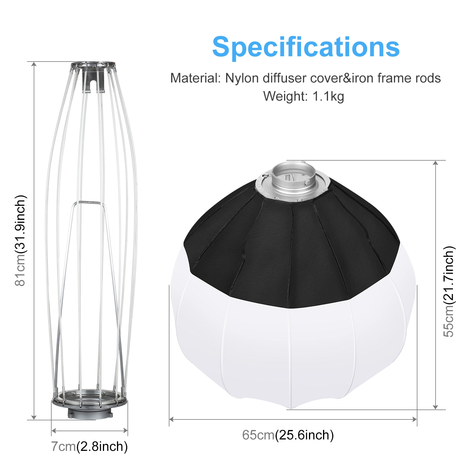 Puluz-折りたたみ式球形フラッシュライト,ソフトボックス - Photography Lighting Mount のレビューと価格
