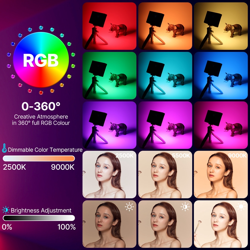 ルanzi-写真およびカメラ用のLEDビデオライトlt002 - Torjim Rgb Photography Video Lighting のレビューと価格