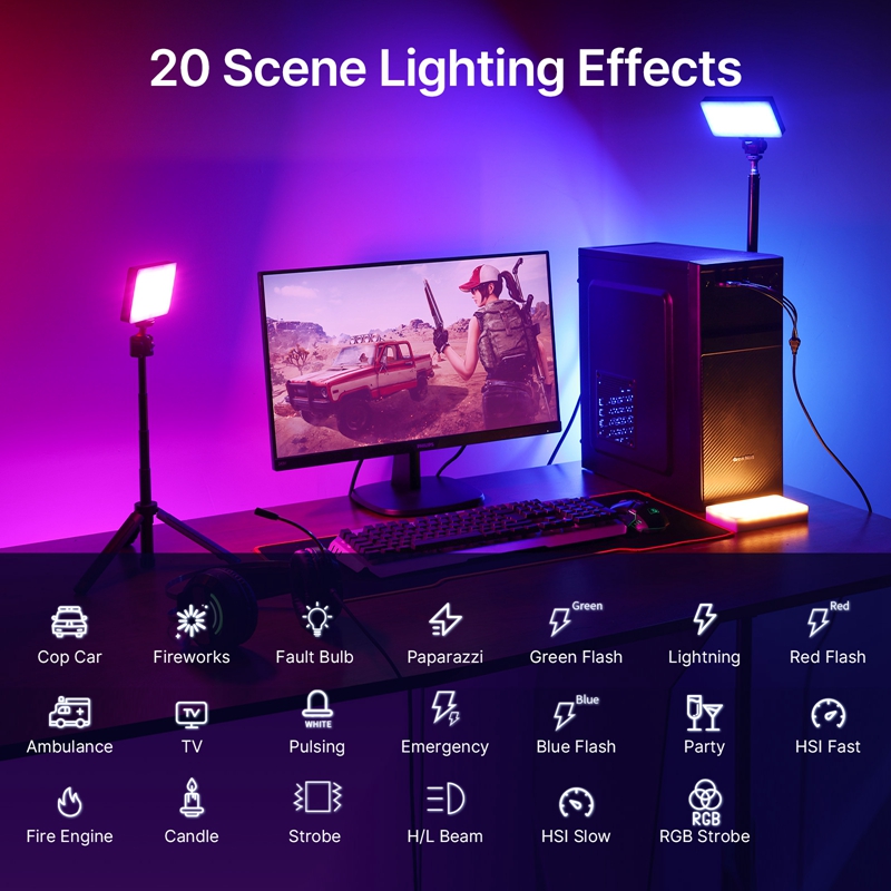 ルanzi-写真およびカメラ用のLEDビデオライトlt002 - Torjim Rgb Photography Video Lighting のレビューと価格