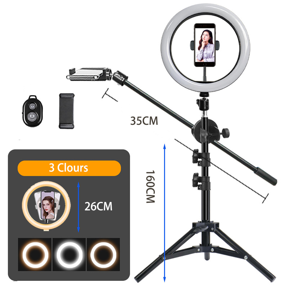 26CM写真撮影用LEDリングライト、サークルフィルライト、 - Stand Lighting Photography のレビューと価格