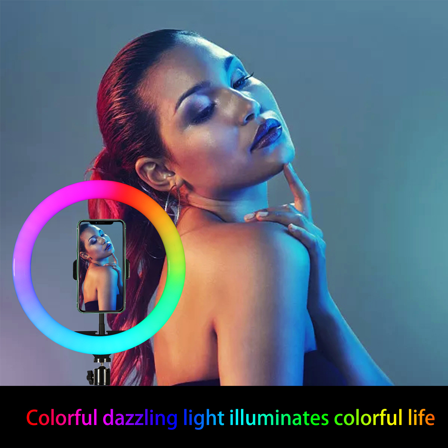 10インチ（26cm）RGBリングライト三脚LED丸型ランプ - Stand Lighting Photography のレビューと価格