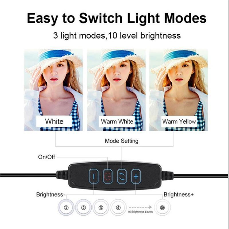 調光可能なLEDリングライト、電話用USB自撮りランプ、ライ - Photography Lighting Mount のレビューと価格