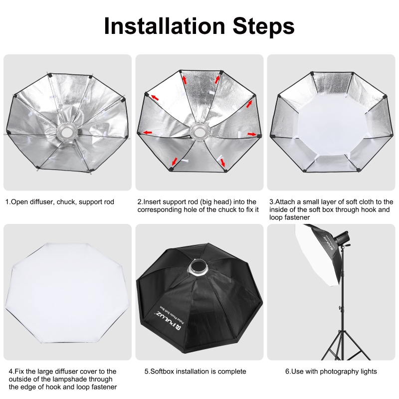 Pulz-octagonソフトボックス、写真用折りたたみ式ラ - Photography Lighting Mount のレビューと価格