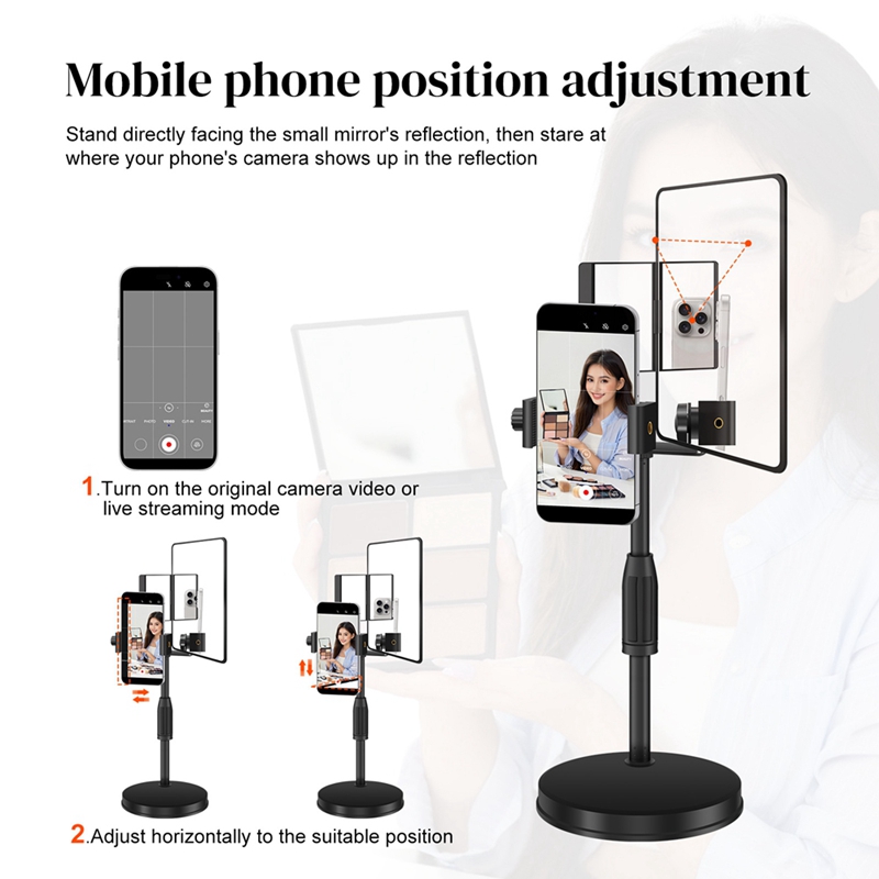 高さ調節可能な携帯電話ホルダー デスクトップラウンドプレート - Stand Lighting Photography のレビューと価格