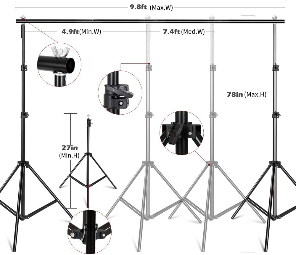 写真撮影照明キット、ライトボックス写真撮影用背景スタンド、写 - Photography Lighting And Backdrop Kits のレビューと価格