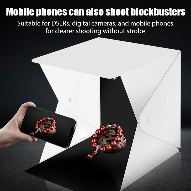 LEDライトフォトボックス折りたたみポータブル写真撮影ミニフ - Photography Lighting And Backdrop Kits のレビューと価格