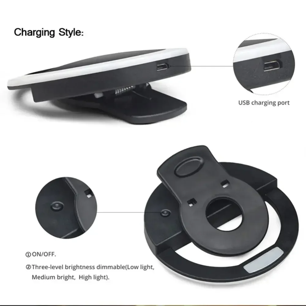 LED Selfie リングライト携帯電話クリップオンランプ - Stand Lighting Photography のレビューと価格