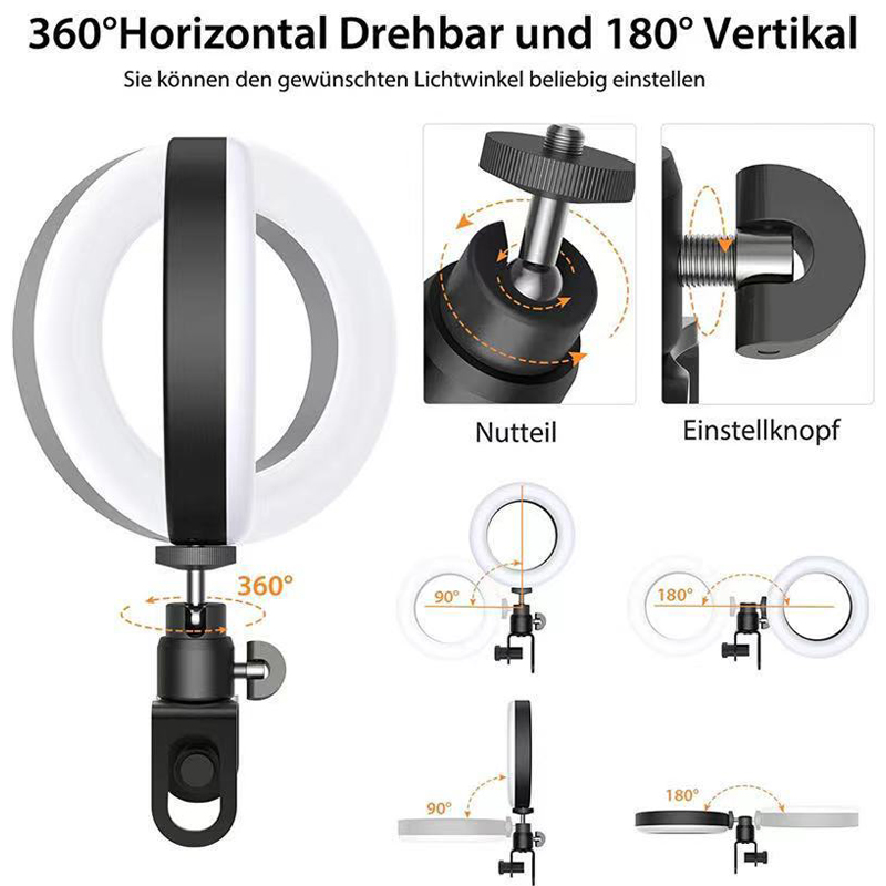 16cm LEDビデオライト スタンド付き セルフィーリング - Stand Lighting Photography のレビューと価格