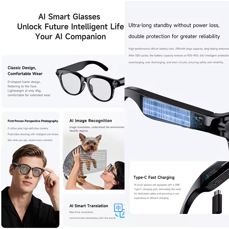 M89-S AIスマートグラス、高画質1080Pカメラ搭載、 - Photography Lighting Effects のレビューと価格