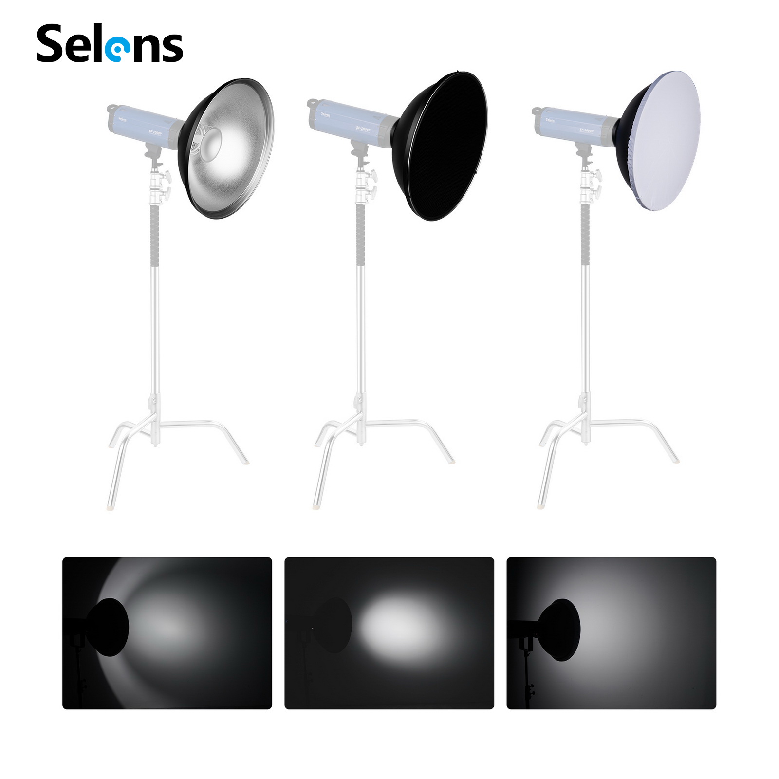 Selens 55cm シルバー/ホワイト インテリアリフレ - Photography Lighting Beauty Dish のレビューと価格