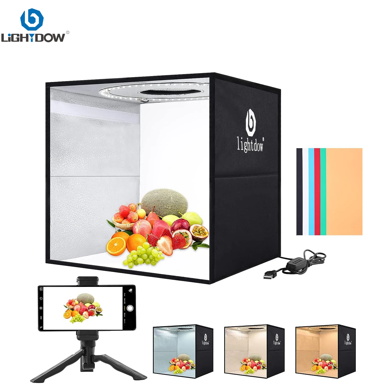 ライトダウ調光可能フォトボックスLEDライトルームフォトスタ - Photography Lighting And Backdrop Kits のレビューと価格