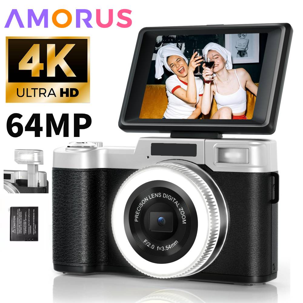 4K 64MPデジタルカメラ、写真撮影用、18倍デジタルズー - Lighting In Photography For Beginners のレビューと価格