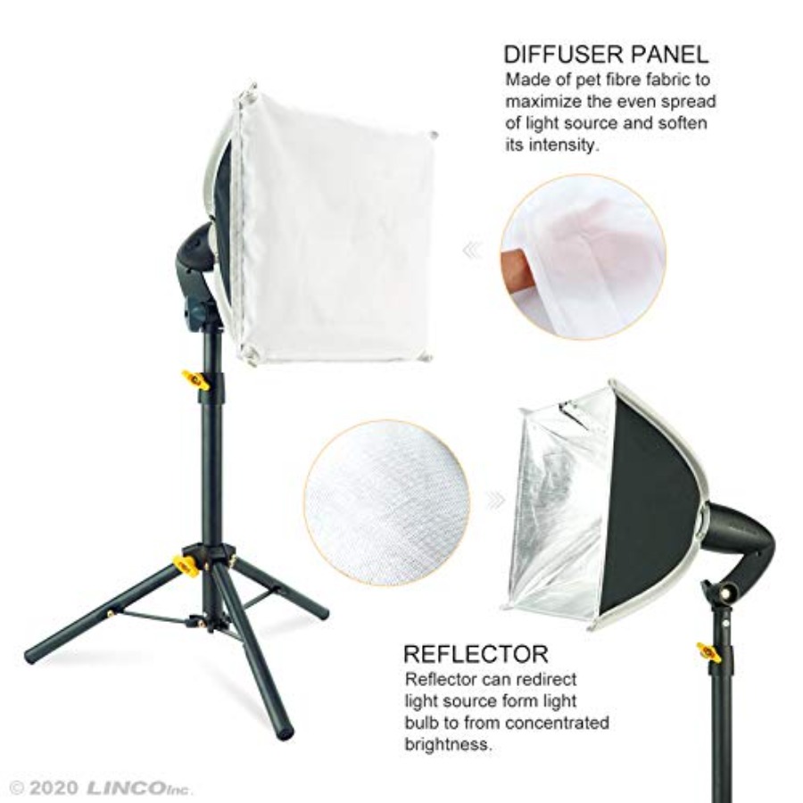 ストアミニソフトボックス照明キット8x8インチ、スタジオ照明 - Photography Lighting Kit In Store のレビューと価格