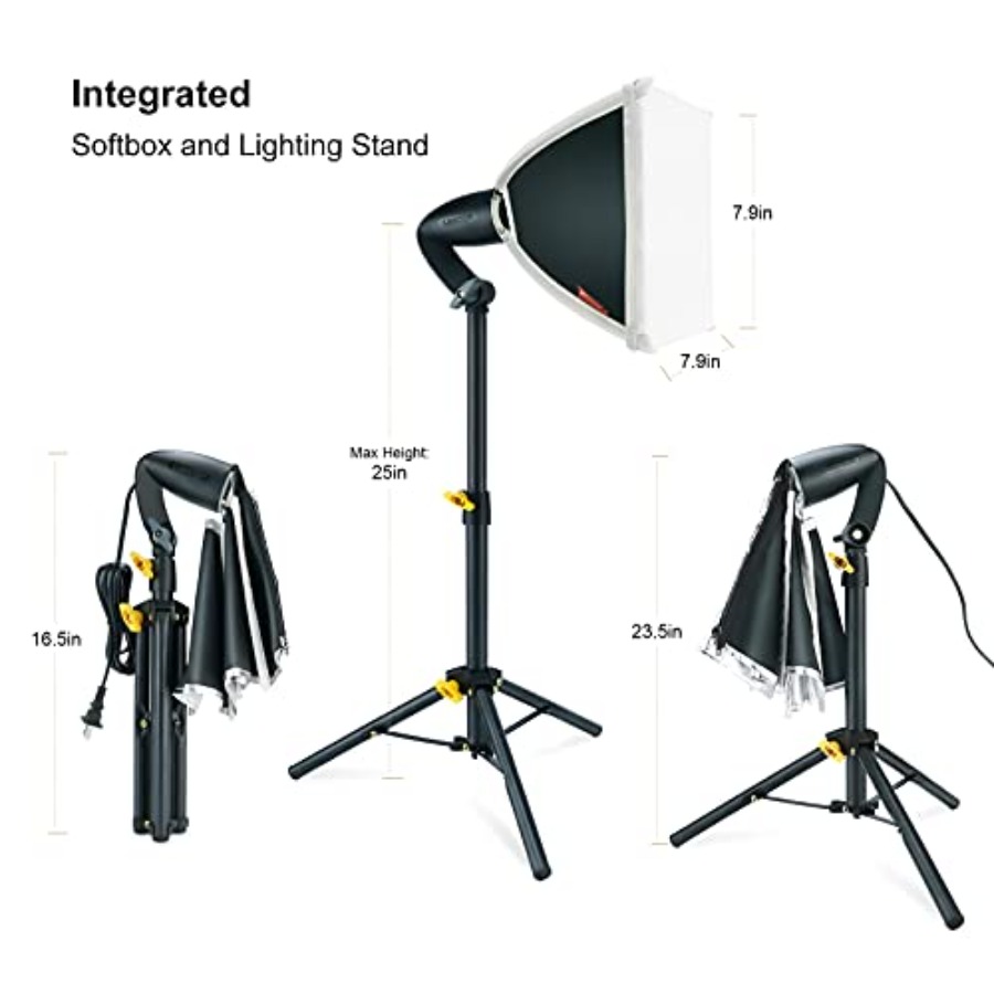 ストアミニソフトボックス照明キット8x8インチ、スタジオ照明 - Photography Lighting Kit In Store のレビューと価格