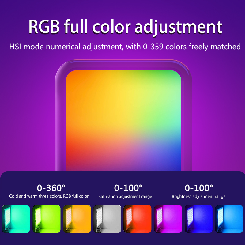 ポータブルミニRGBビデオライト、写真撮影用6500K LE - Photography Lighting Mount のレビューと価格